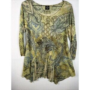 Vintage Y2k Cal Style Shirt Womens Large Whimsical Fairy Whimsigoth Paisley